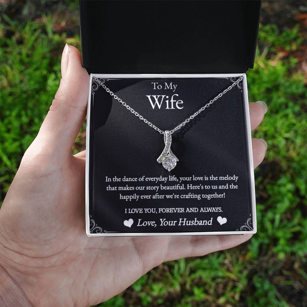 To My Wife - Happily Ever After - Alluring Beauty Necklace (Yellow & White Gold Variants)