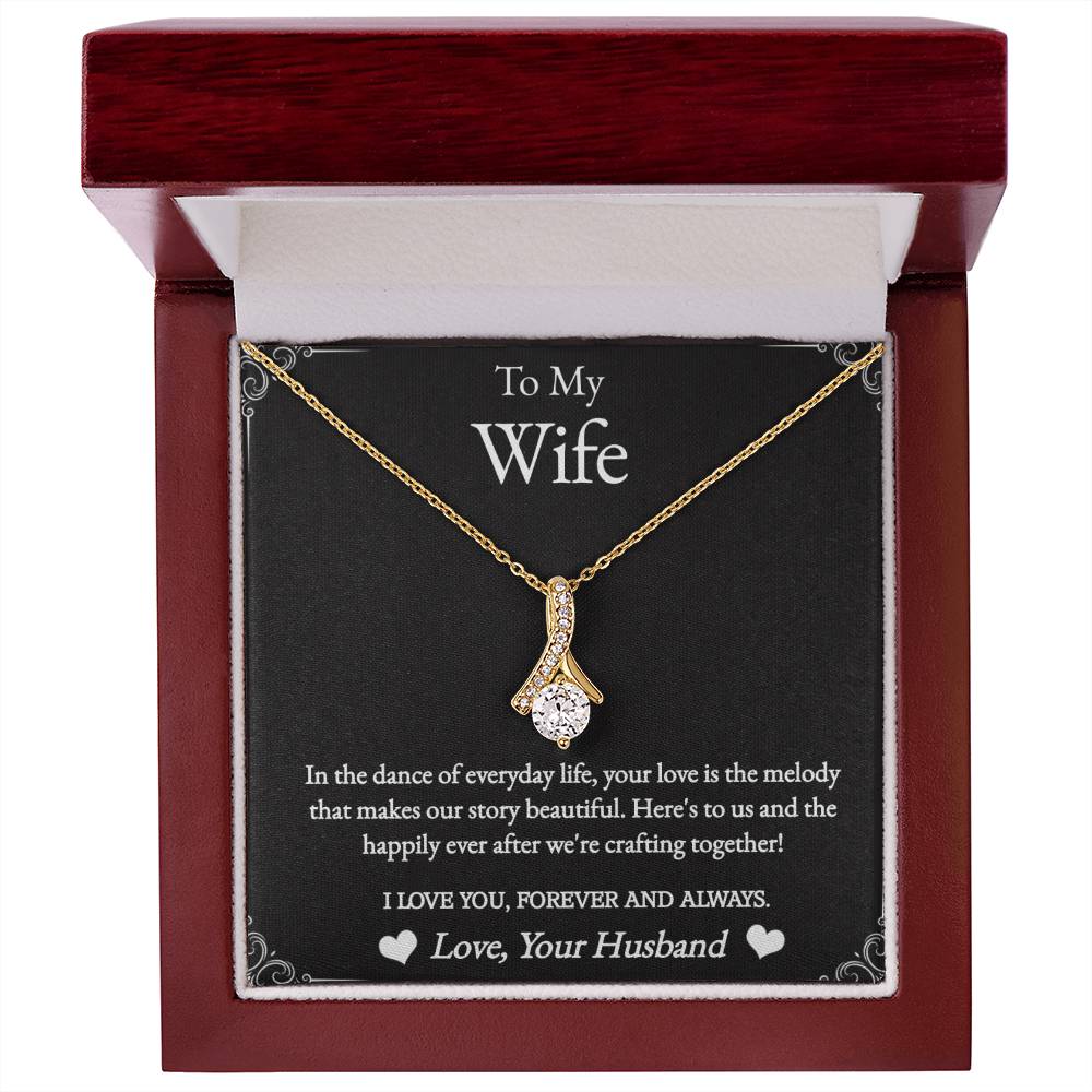 To My Wife - Happily Ever After - Alluring Beauty Necklace (Yellow & White Gold Variants)